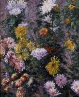 Gustave Caillebotte - White and Yellow Chrysanthemums Garden at Petit Gennevilliers
